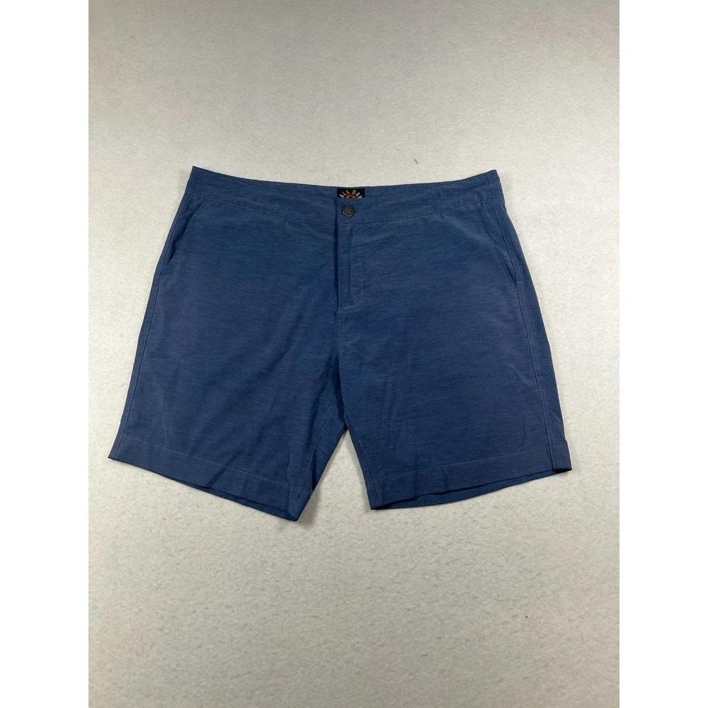 Faherty All Day Shorts Mens 38 Blue Heathered Hybrid Quick Dry‎ Stretch Summer